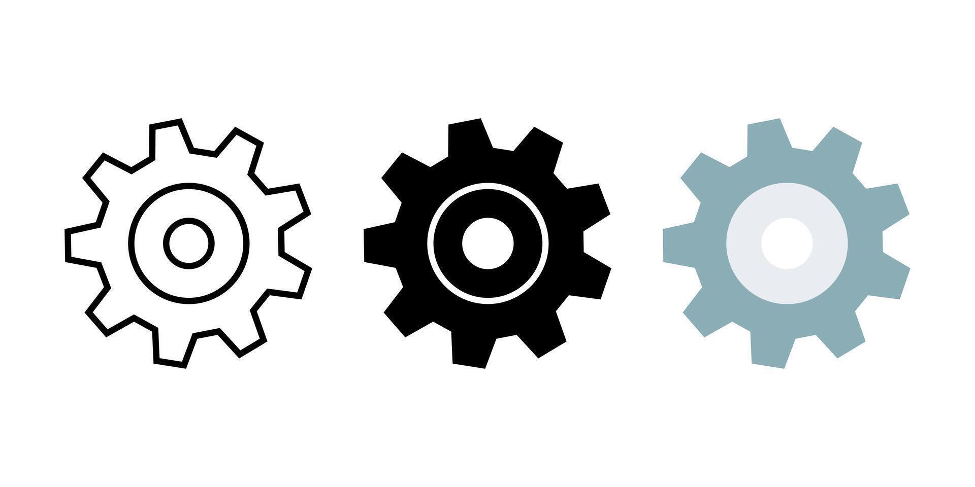 Set of Gear icon set. Setting sign. for mobile concept and web design. illustration on white background vector