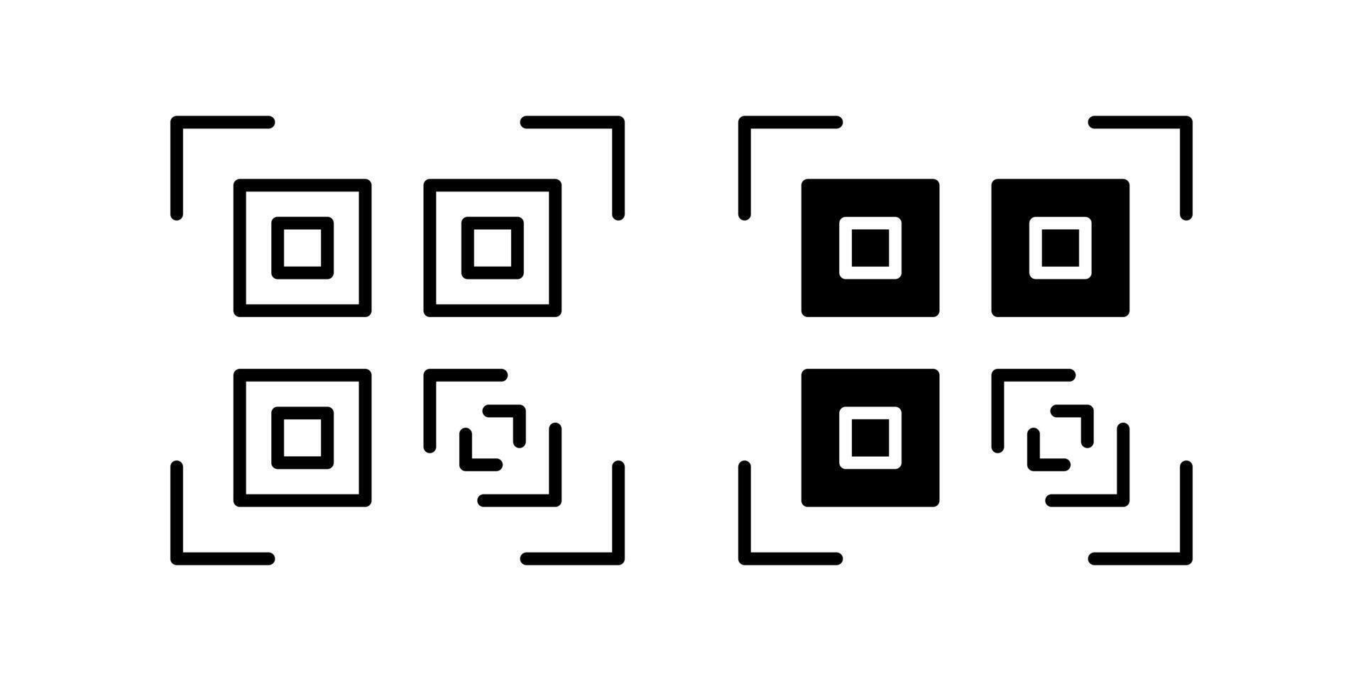 Qr Code Icon Set. for mobile concept and web design. illustration vector