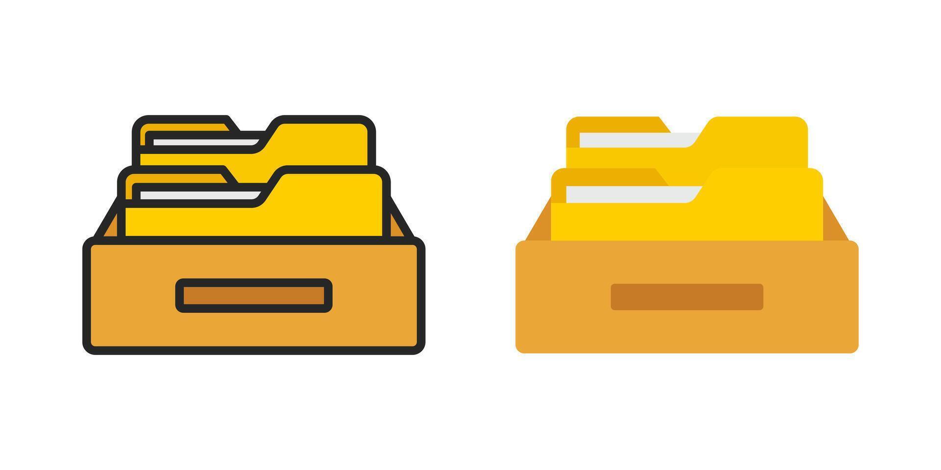 Archive icon set. for mobile concept and web design on white background vector