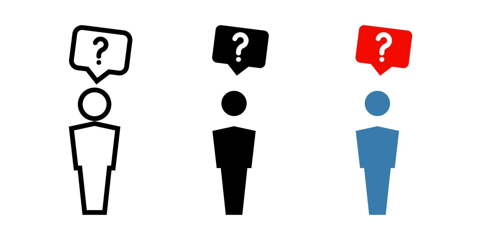 Set of question icons. confusion sign. for mobile concept and web design. illustration on white background. vector