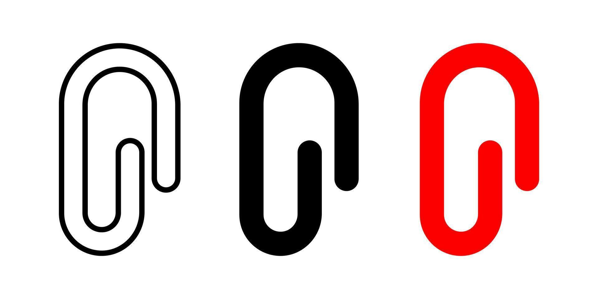 paper clip icon set.for mobile concept and web design on white background vector