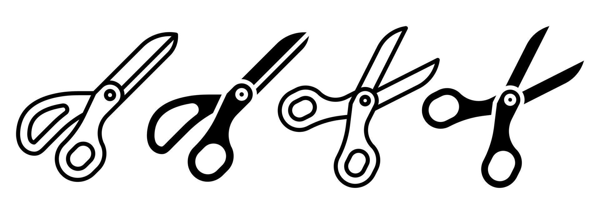 Scissors icon set. for mobile concept and web design on white background vector