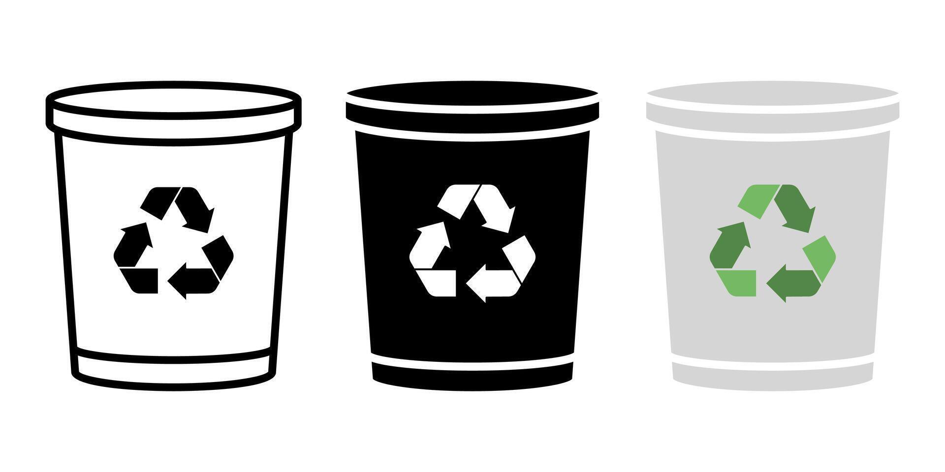 Trash icon set. for mobile concept and web design on white background vector