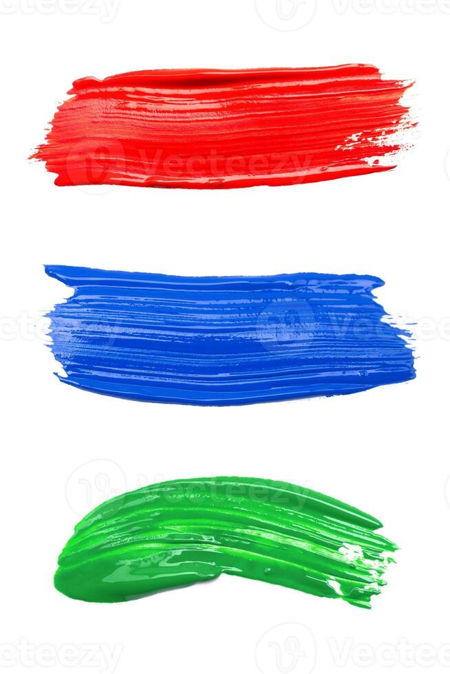 Set of strokes of multicolored paint photo