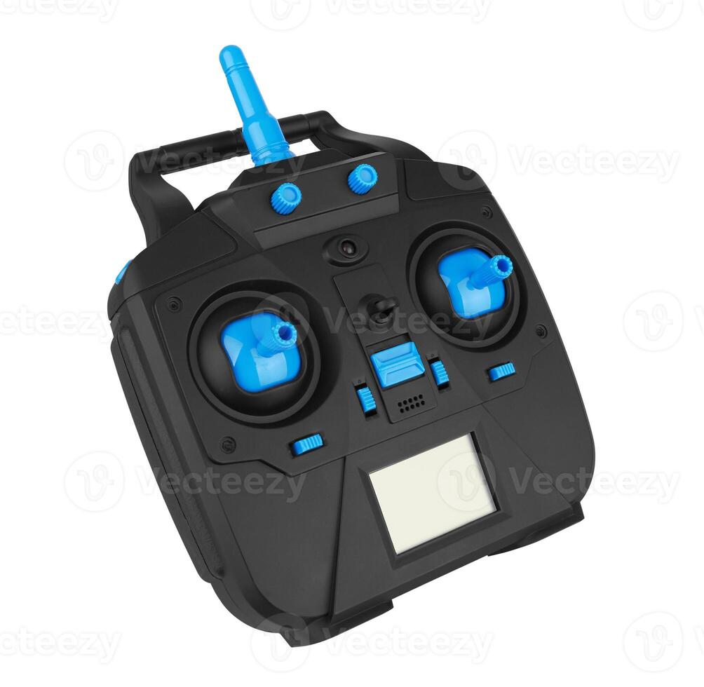 Radio remote control on white photo