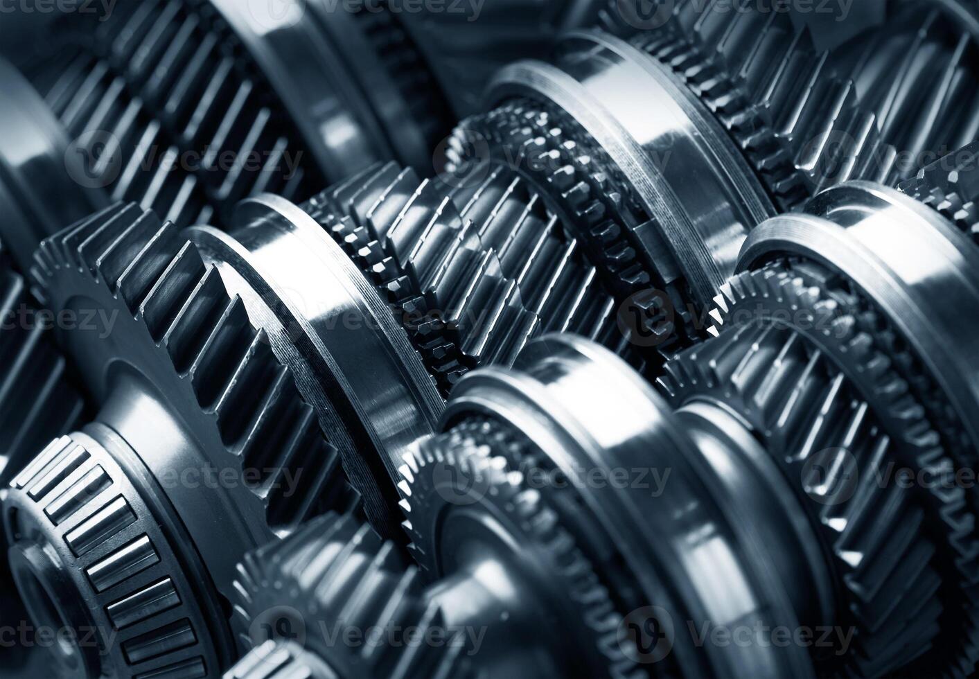 Gear metal wheels closeup photo