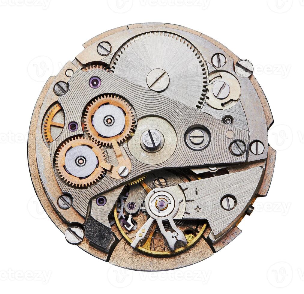 Clock mechanism with gears close up photo