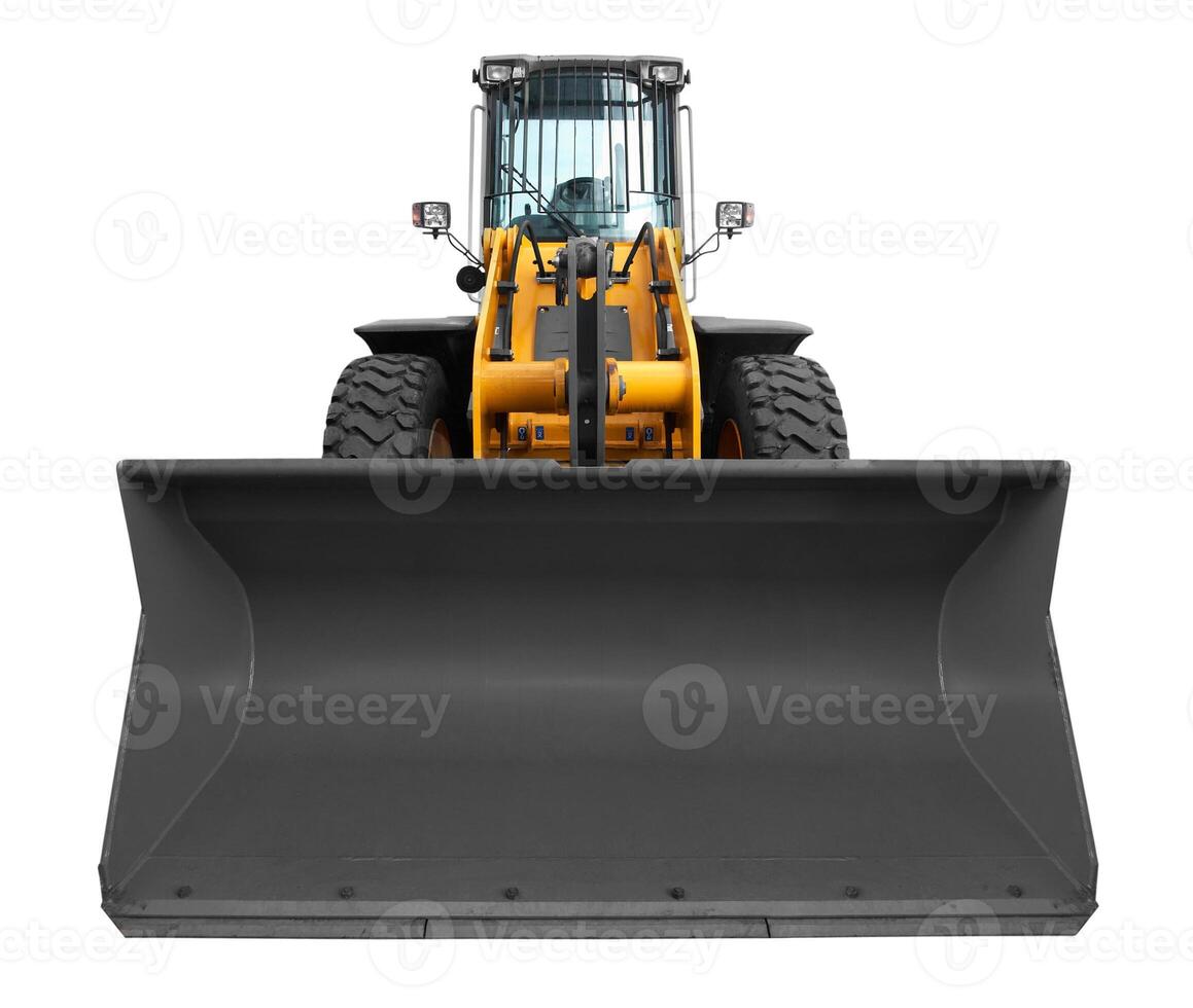 bulldozer on white photo