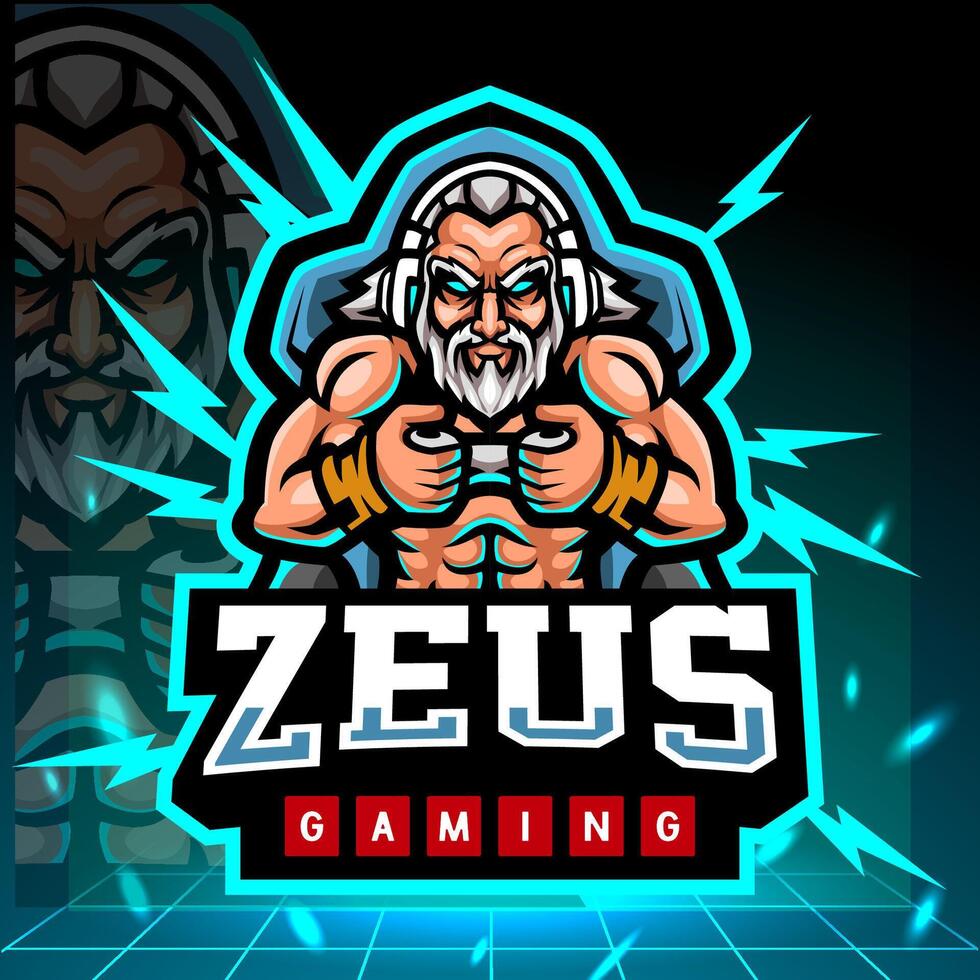 Zeus esport logo mascot design. vector