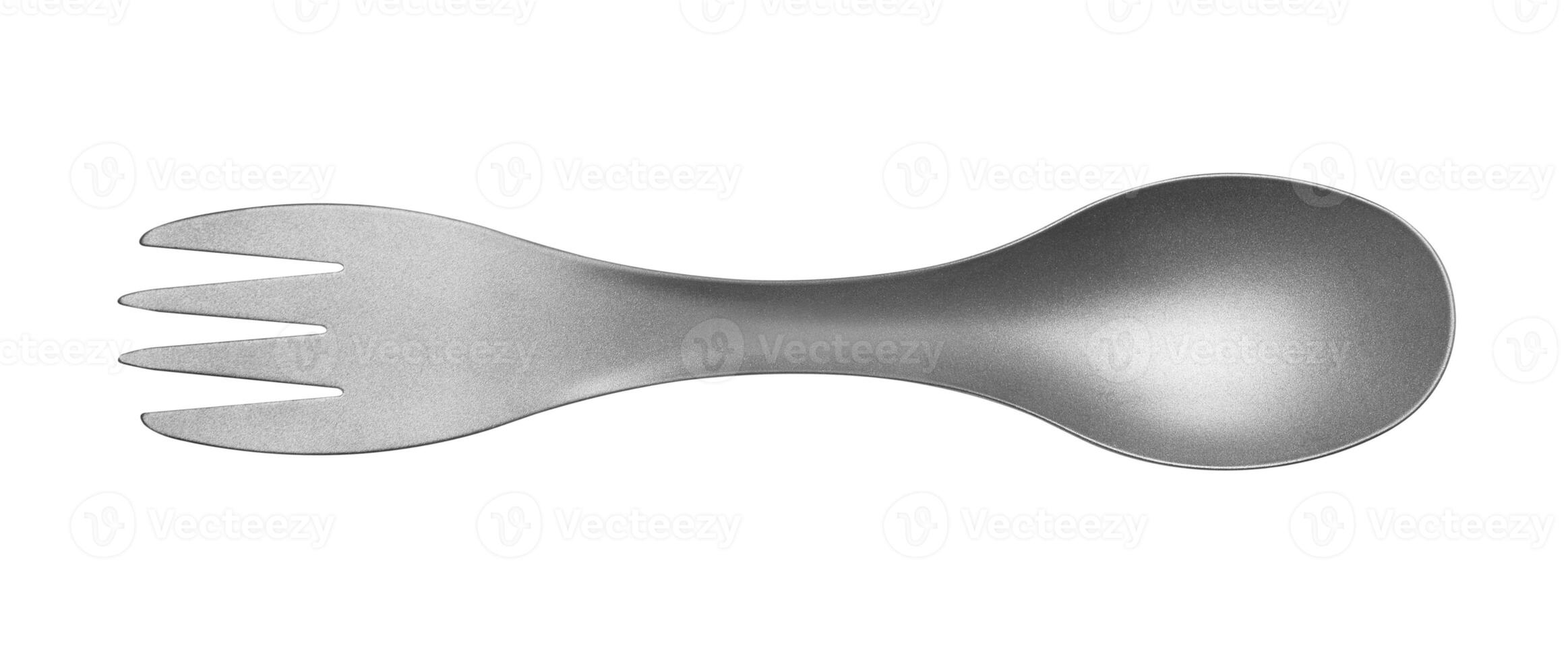 Spoon for hiking isolated on white photo