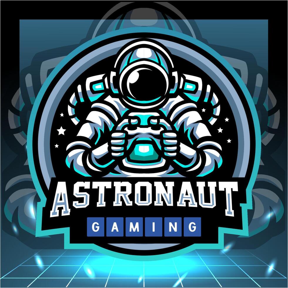 Astronaut gaming mascot. esport logo design vector