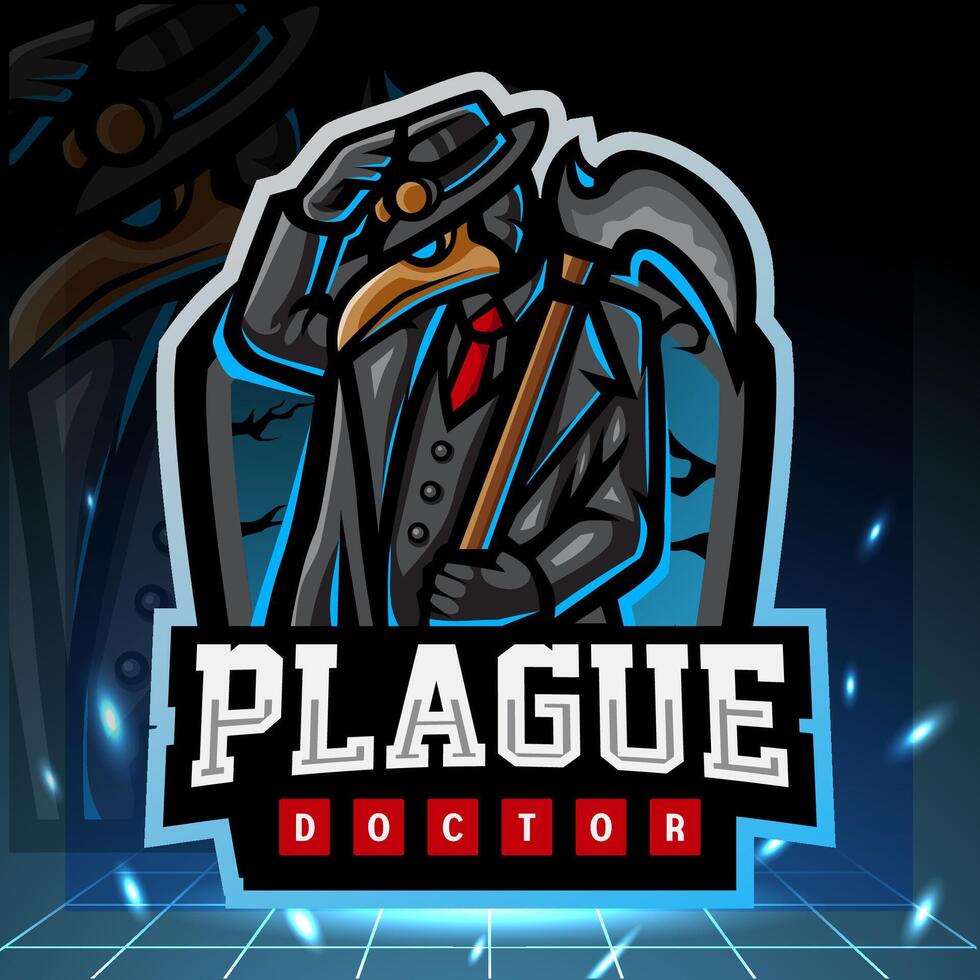 Doctor plague mascot. esport logo design vector