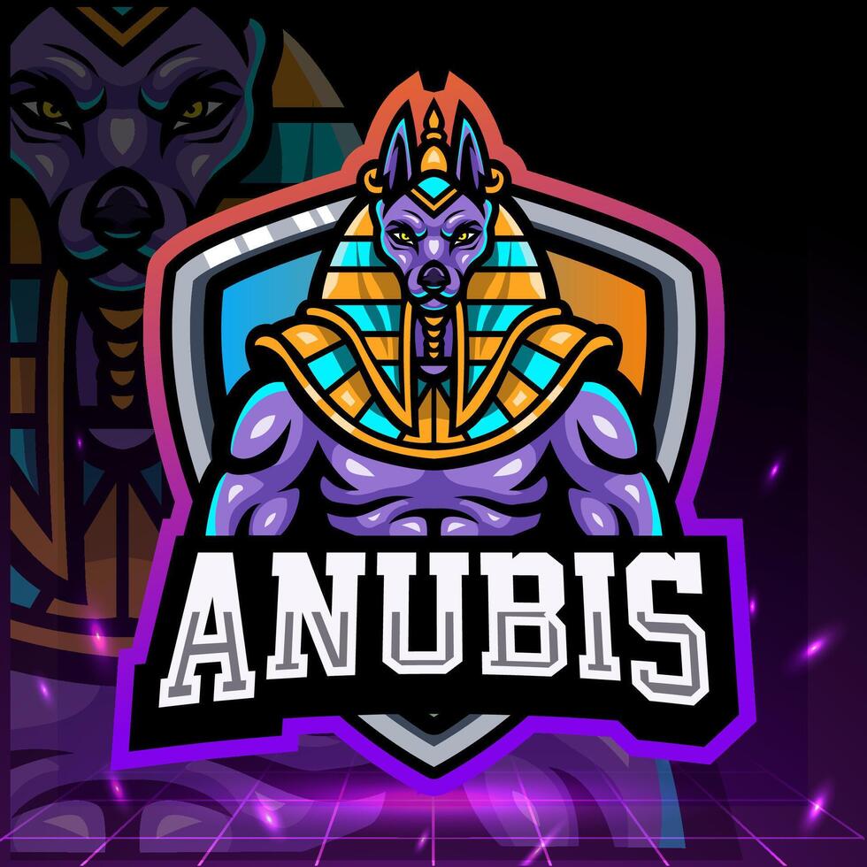 The lord of anubis mascot. esport logo design vector