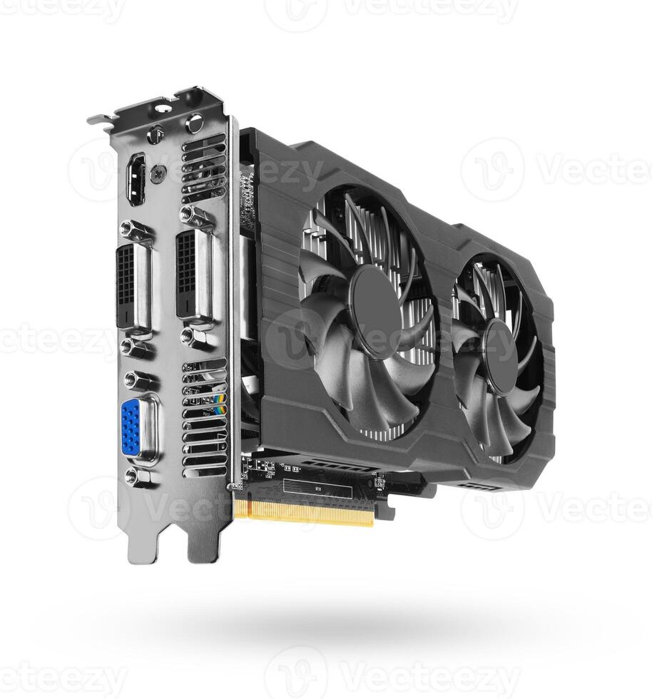 Graphics card on white back photo