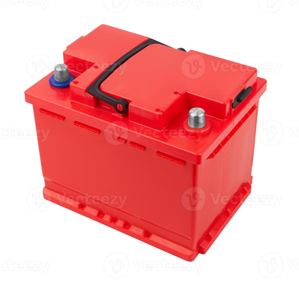 Car battery isolated on white back photo