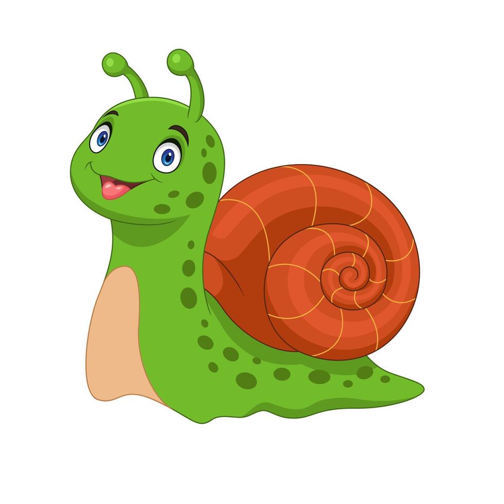 Cartoon cute snail isolated on white background vector