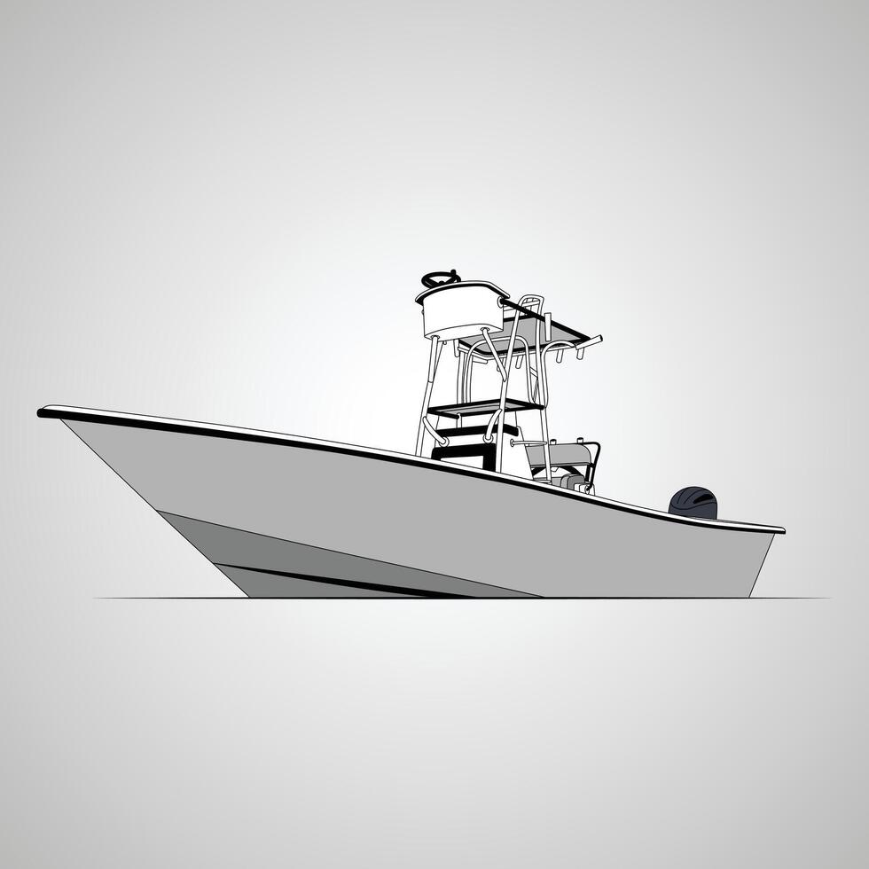 Fishing boat illustration for fisherman T-Shirt vector