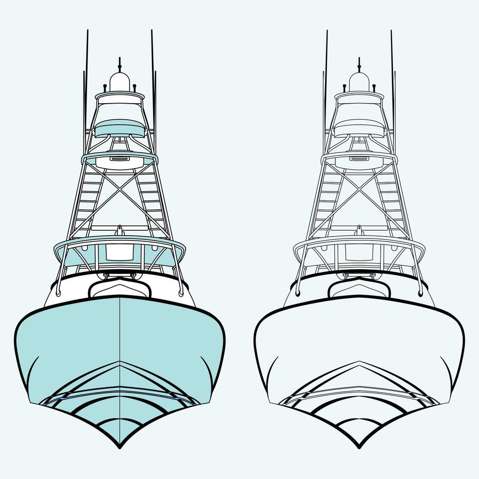 Detailed Illustration of a Classic Fishing Boat vector