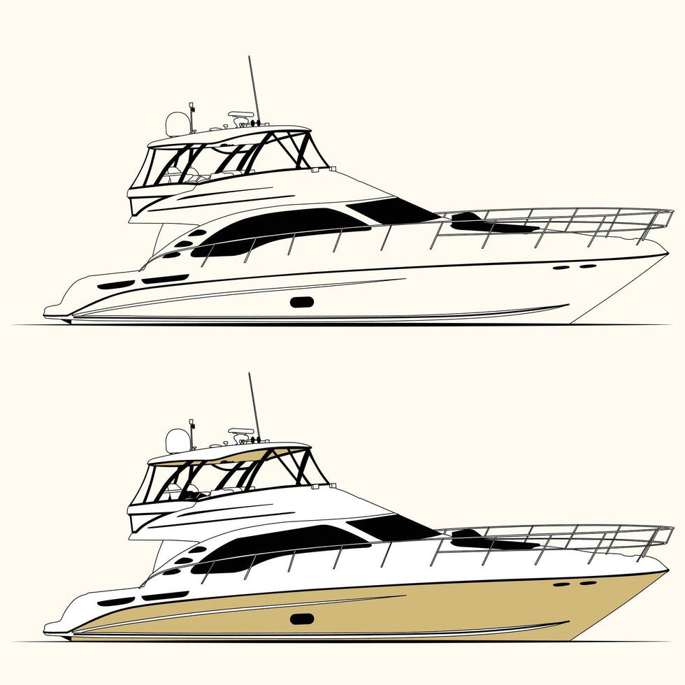 Illustration of a Fishing Boat with Nets vector