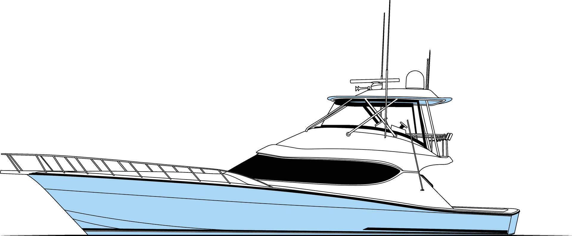 Minimalist Yacht Illustration Artwork for Nautical Themes vector