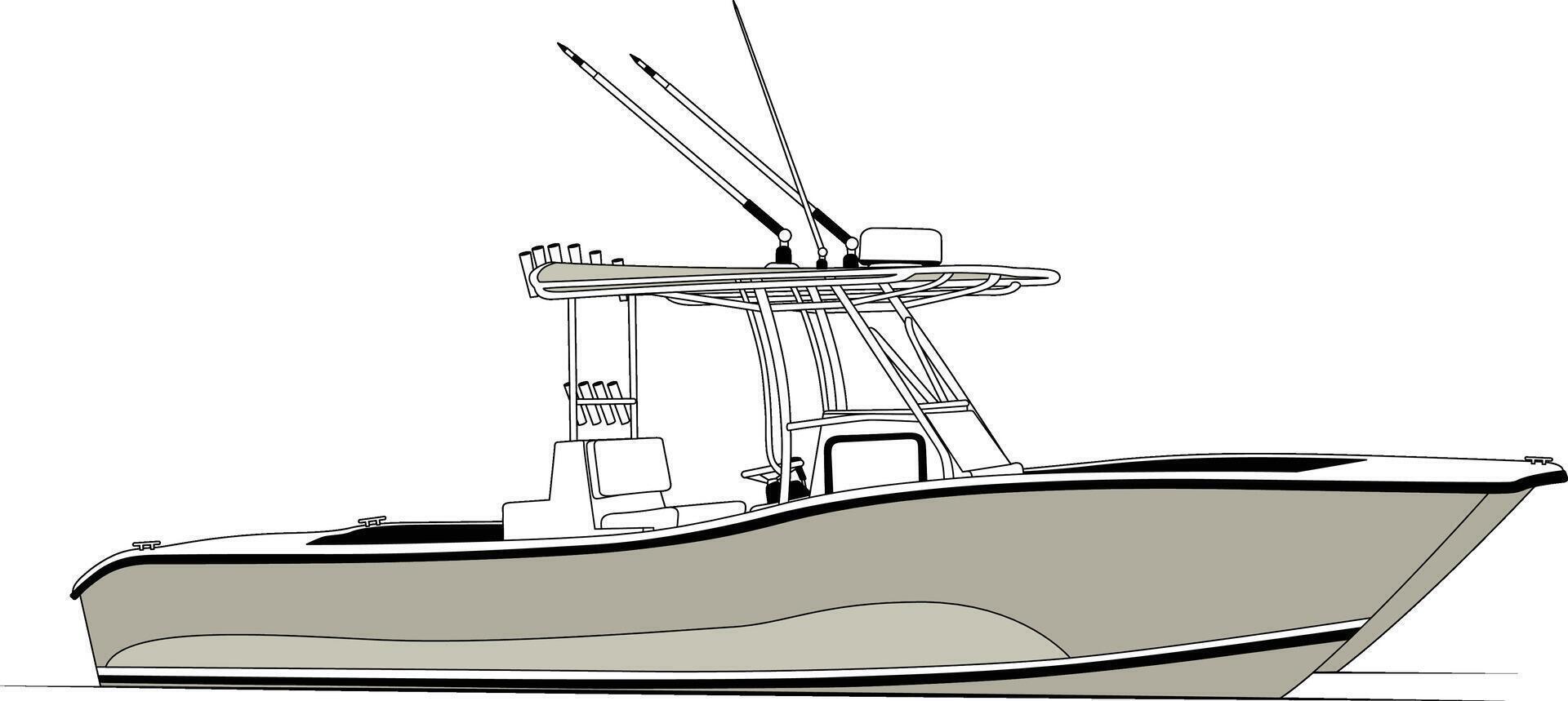 Elegant Boat Illustration in Flat Design vector