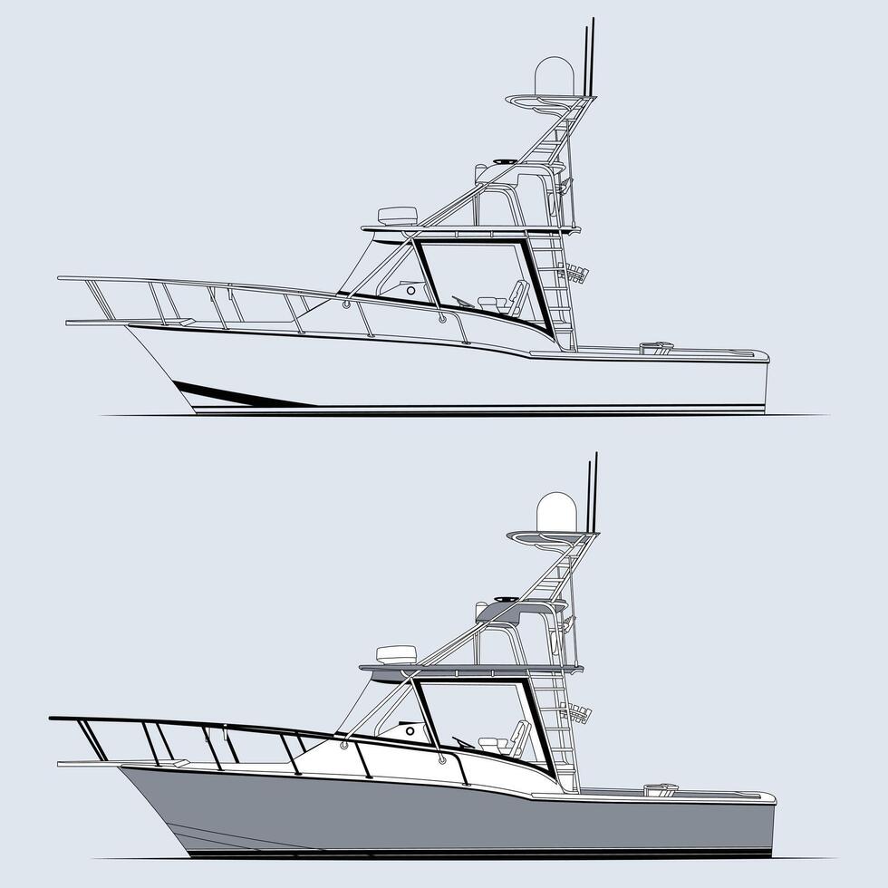 Stylized Illustration of a Canoe on Water vector