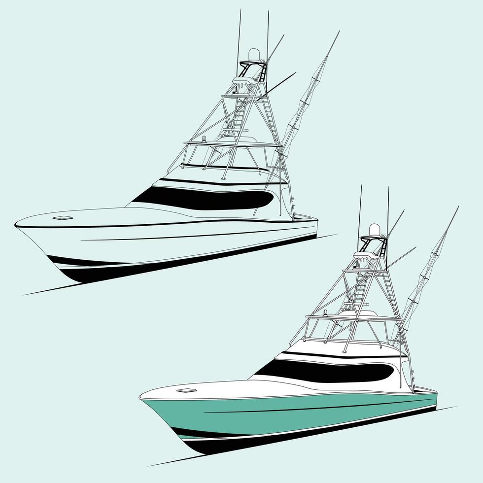 Illustration of a Speedboat with Dynamic Lines vector