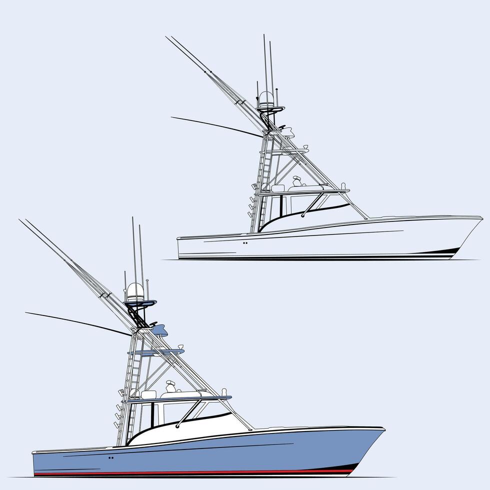 Realistic Illustration of a Modern Yacht Docked at Marina with Reflections vector