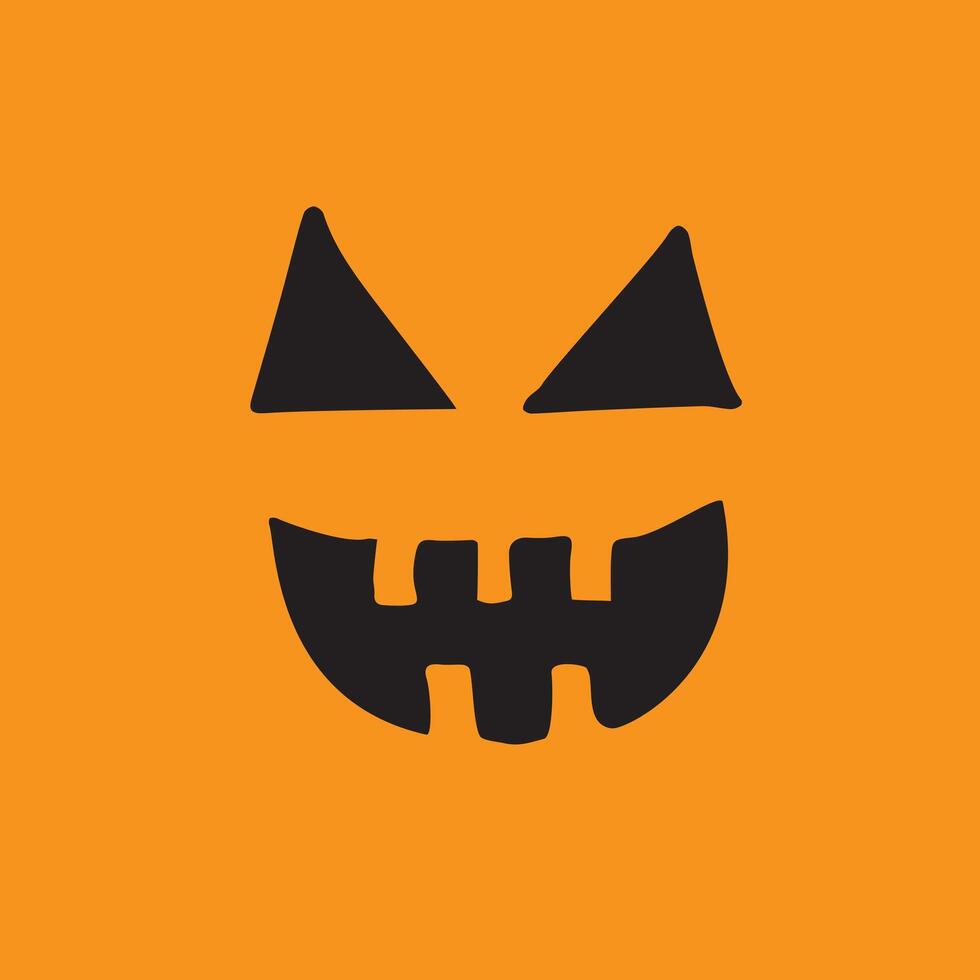 Hand drawn doodle sketch Halloween pumpkin face isolated on background vector