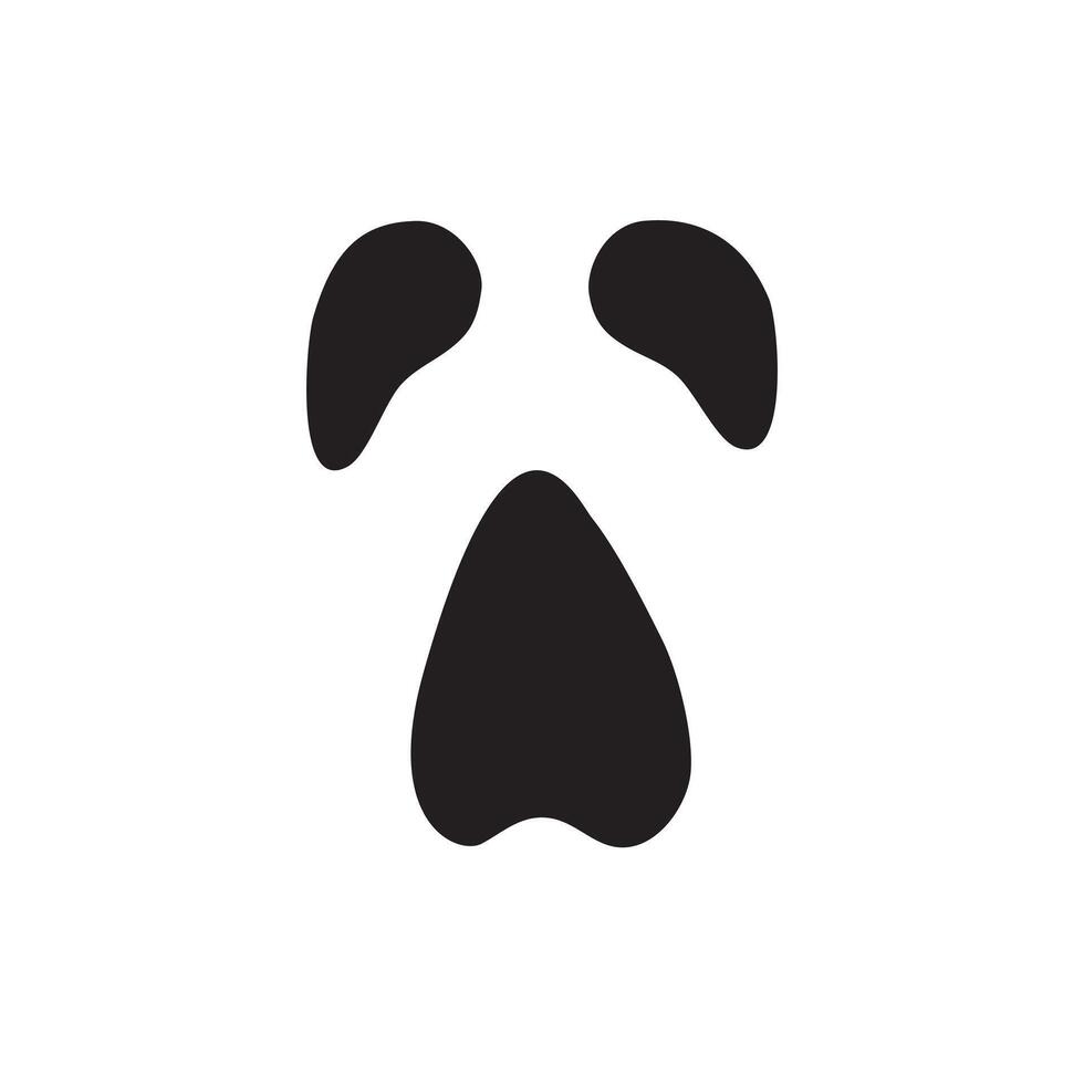 Hand drawn doodle sketch ghost face isolated on white background vector