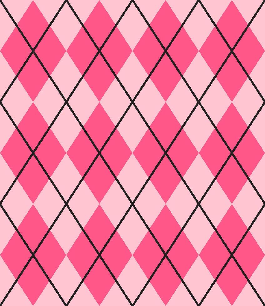Seamless pattern of pink checkered plaid isolated vector