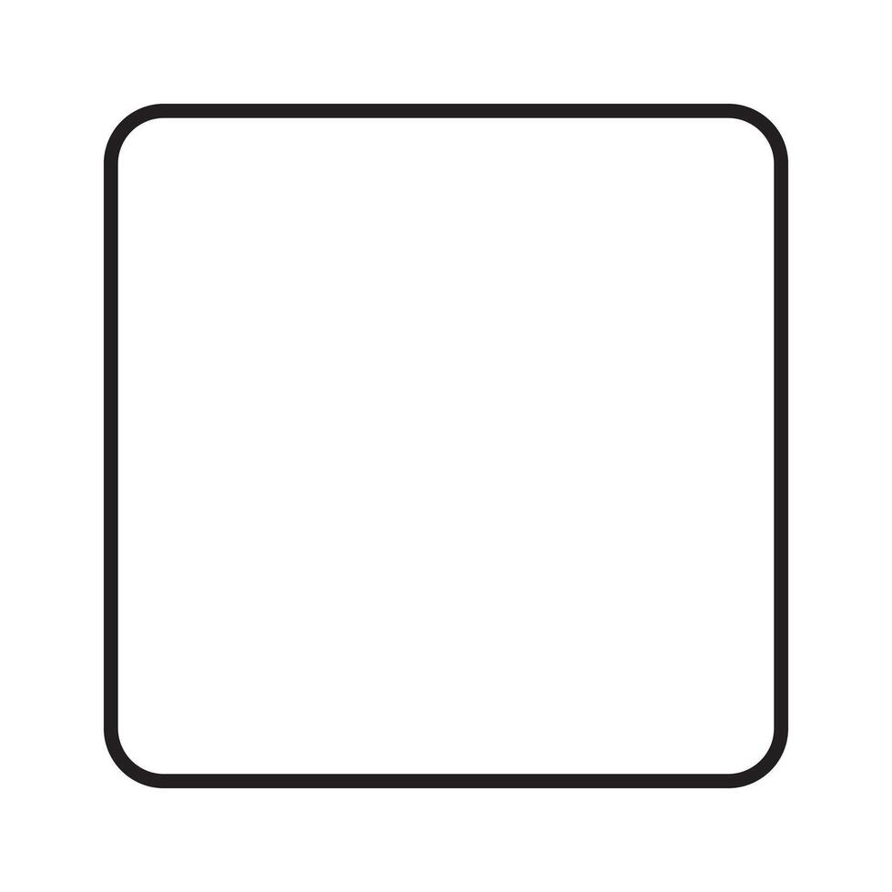 A square black and white icon on a white background vector