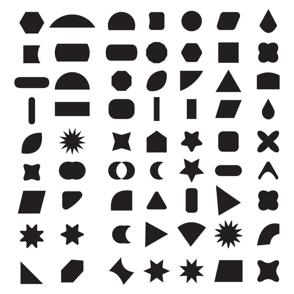 A set of shapes and shapes that are arranged in a circle vector
