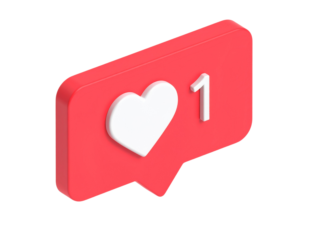 Heart-shaped red and white sticker with the number 1 on it png