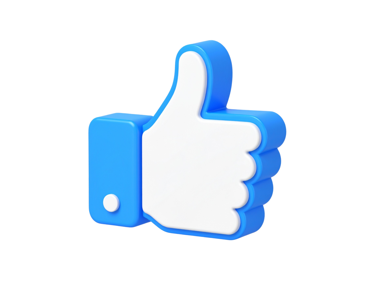 Blue and white thumbs up sign with a blue hand and a white thumb png