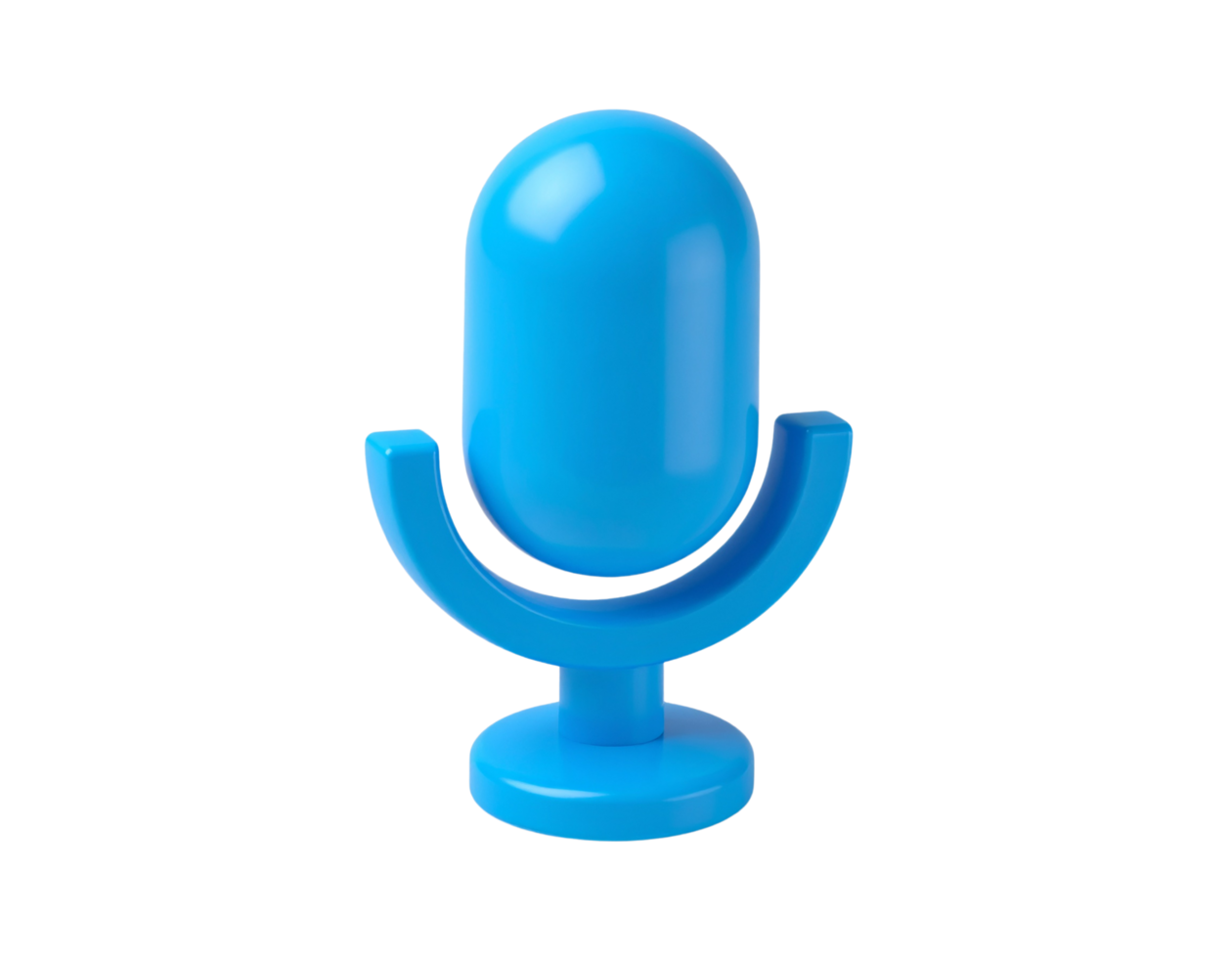 Blue microphone with a blue base. The microphone is a symbol of communication and listening png