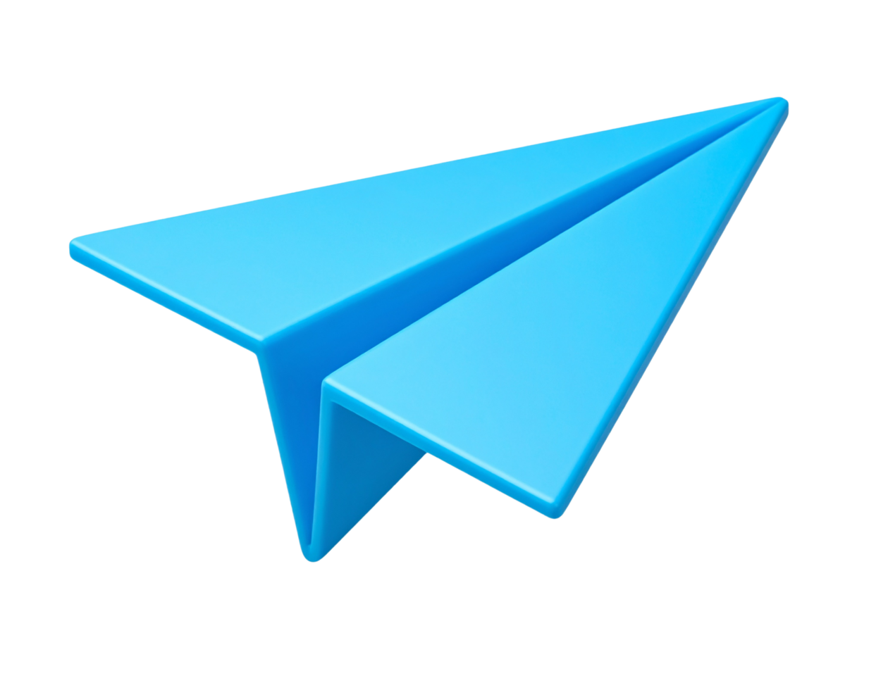 Blue paper airplane is flying in the air. Concept of freedom and adventure png