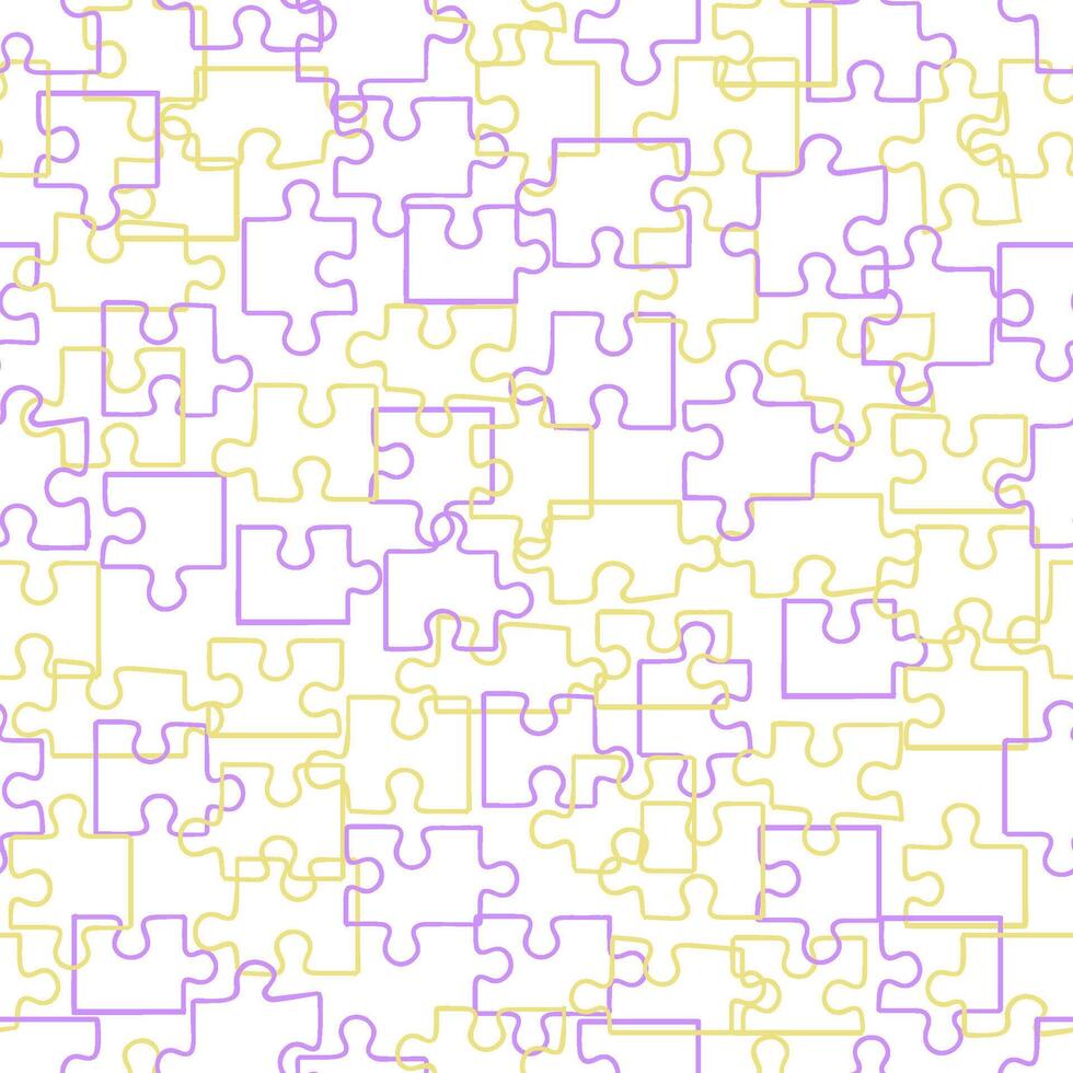 Background with puzzle concept in the form of colored outlines on a white background. vector