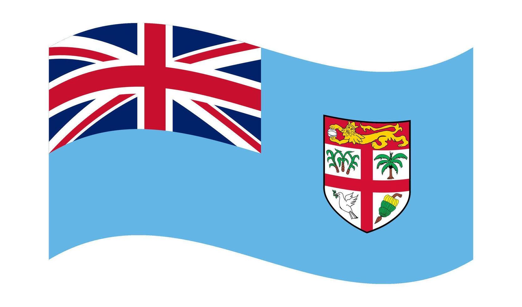 Wavy Flag of Fiji, isolated on clean background. Flag of the Republic of Fiji. illustration. vector