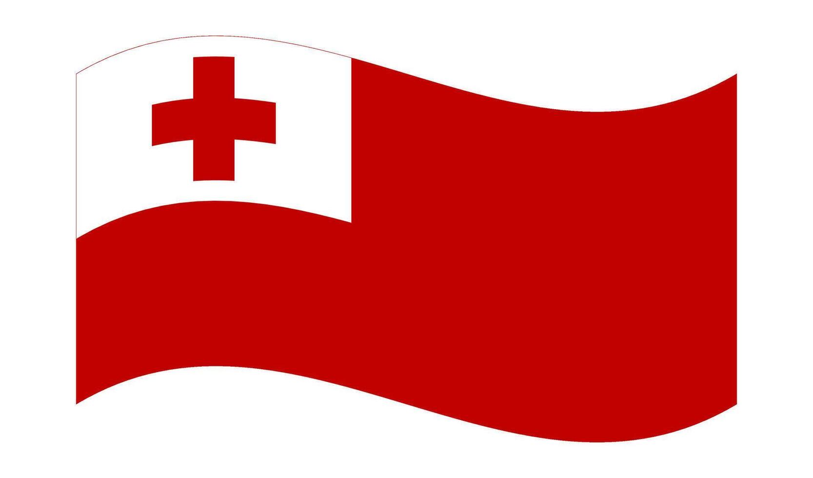 Wavy Flag of Tonga, isolated on clean background. Flag of the Kingdom of Tonga. Polynesia. illustration. vector