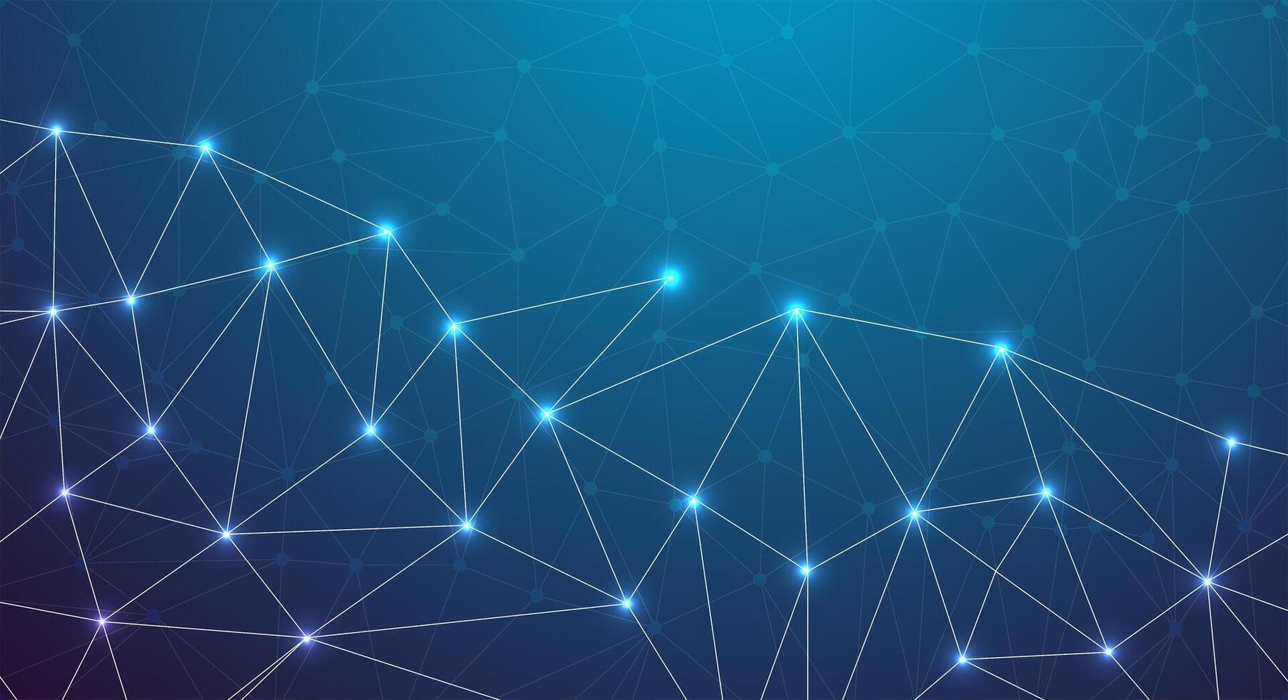 Low Poly Network Connection Background - Futuristic Blue Digital Design vector