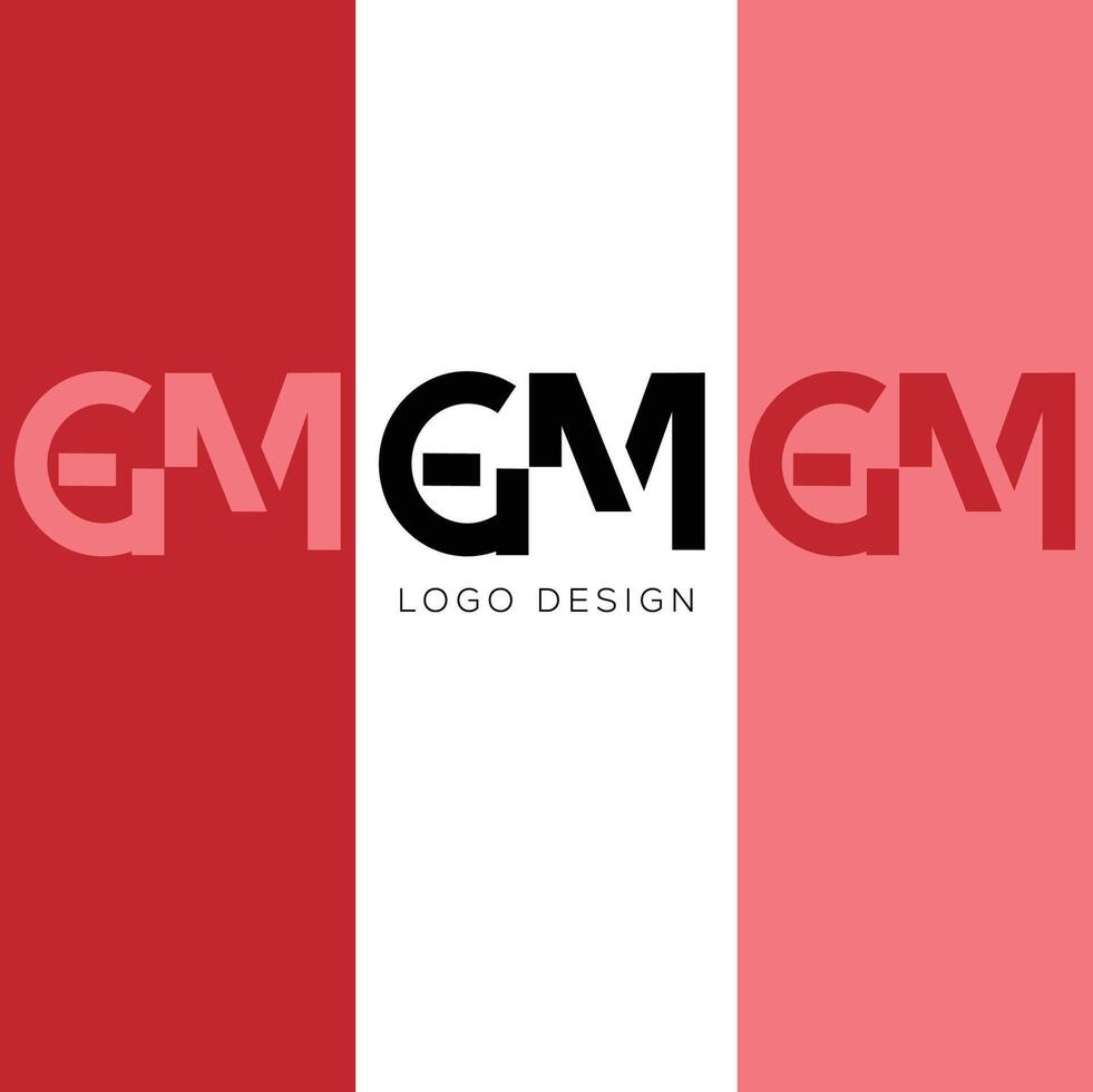 gm initial logo design vector