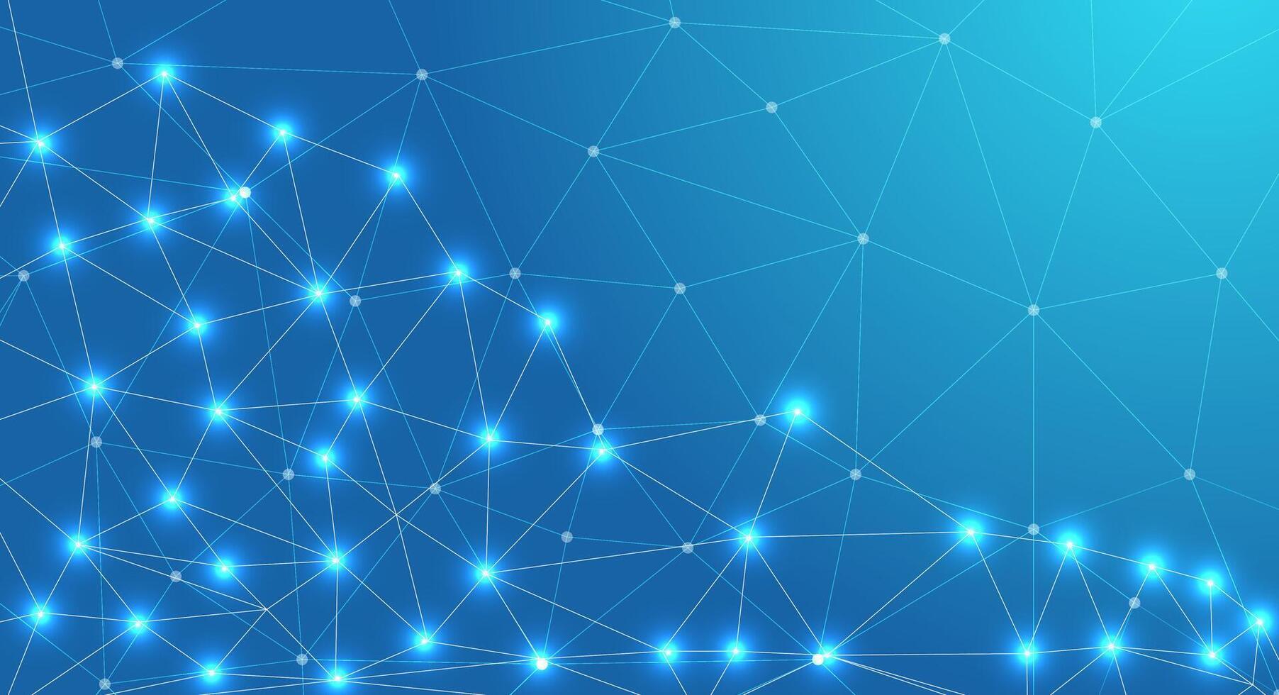 Abstract Futuristic Molecule Technology Background Digital Polygonal Design vector