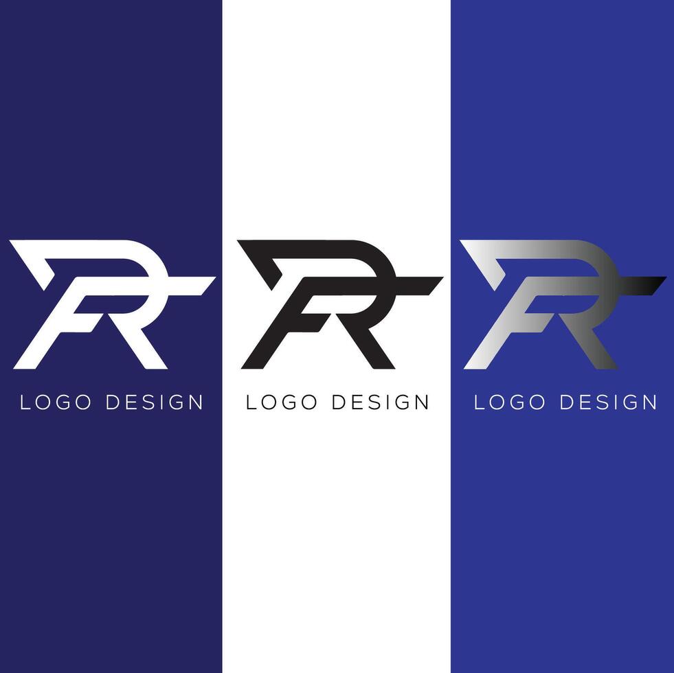 RF initial logo design vector