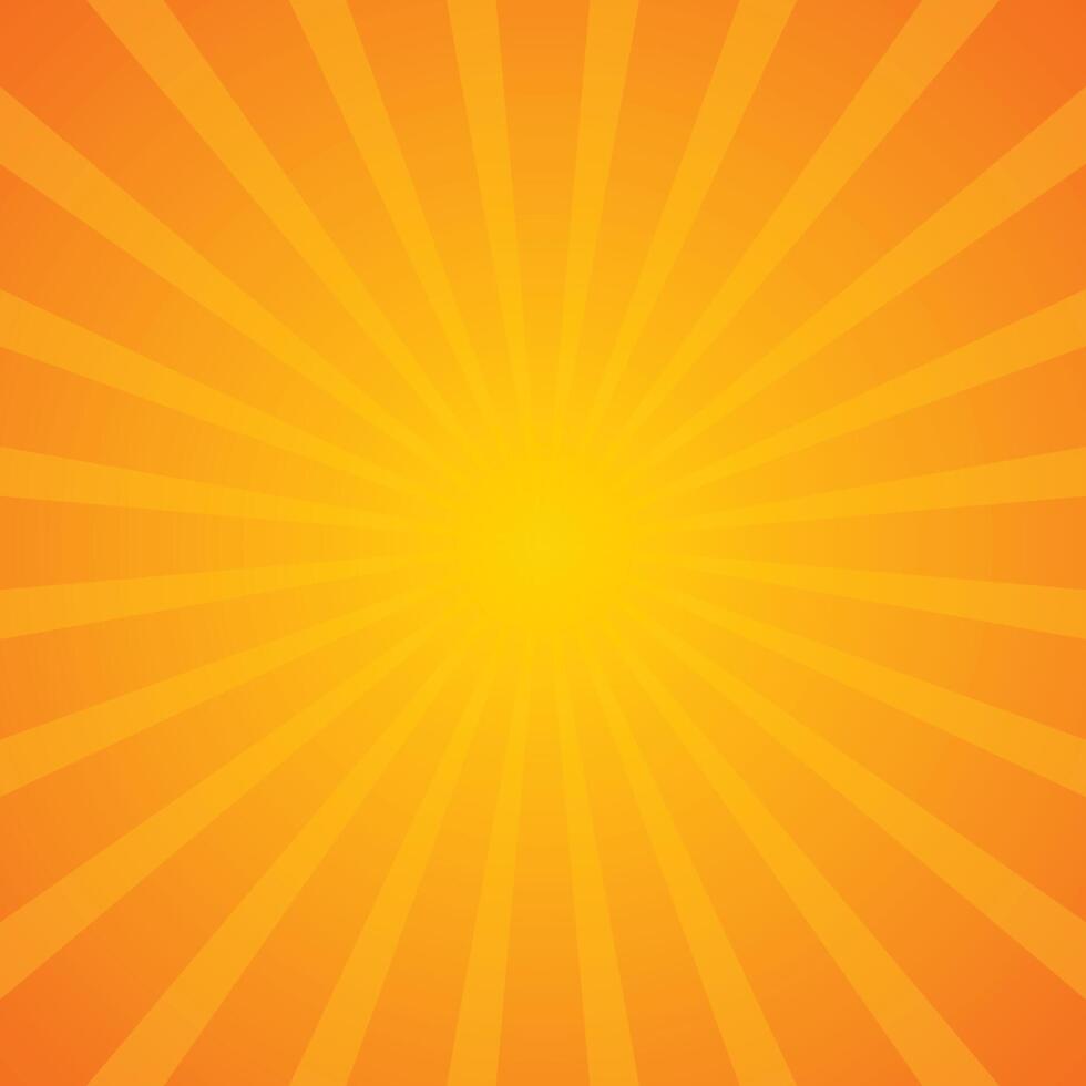 Orange Sunburst Pattern Background. vector