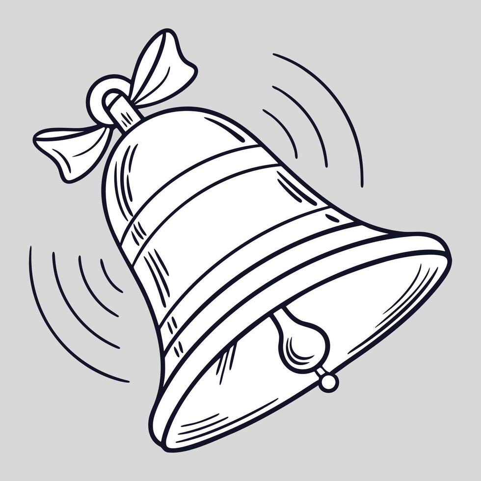 Minimal Ringing Bell Line Icon for Alert Notification vector