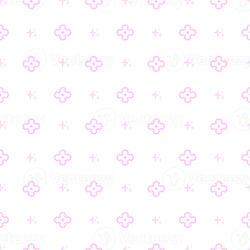 Coquette seamless pattern flower shape pearl png