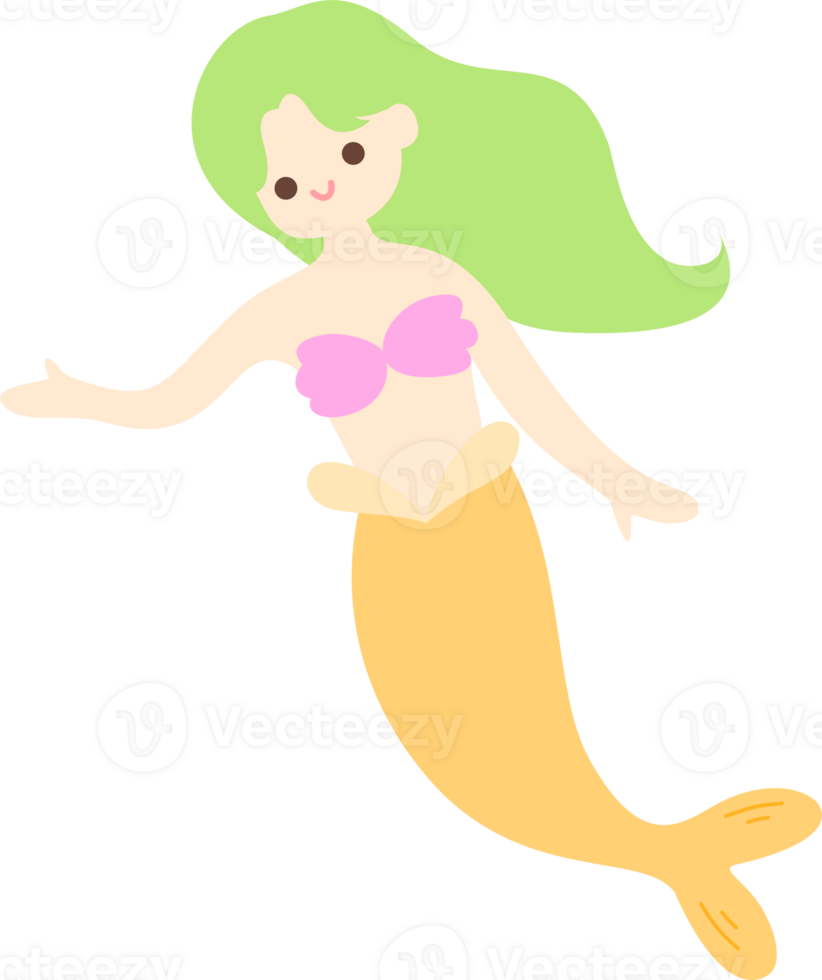 Cartoon Illustration Cute Mermaid png