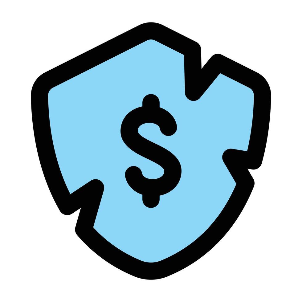 Simple Broken Shield colorful icon. The icon can be used for websites, print templates, presentation templates, illustrations, etc vector