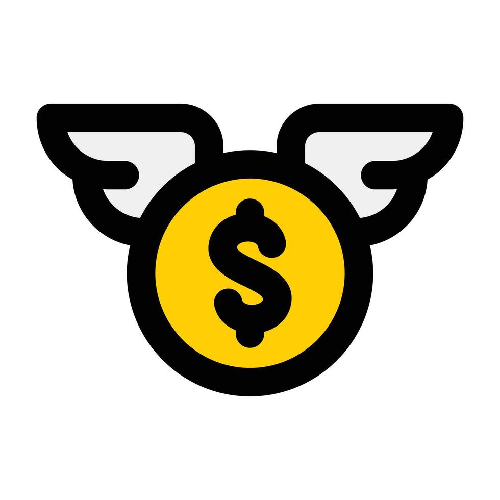 Simple Flying Money colorful icon. The icon can be used for websites, print templates, presentation templates, illustrations, etc vector